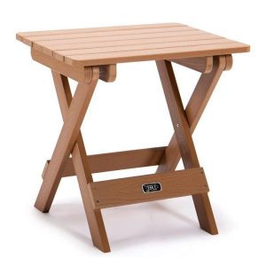 Outdoor Furniture | TALE FT01BN Adirondack Portable Square Folding Table, Plastic Wood, Weather Resistant, Fade Resistant – Brown Furniture Brown