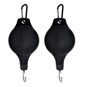 Patio, Lawn & Garden | 2pcs Retractable Plant Hook Pulley Hanger, Pull Down Hanging Basket – Black Patio, Lawn & Garden Black