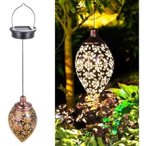 Patio, Lawn & Garden | Solar Lantern Light Outdoor Hanging Garden Lights Metal Lamp for Patio Decor Metal Yard Art Garden Accessories Patio, Lawn & Garden Patio, Lawn & Garden