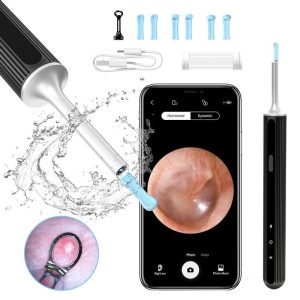 Personal Care | X8 Smart Visual Ear Cleaner, Acne Squeezing, 5MP HD Camera, 6-Axis Gyroscope, Silicone Ear Tips, WiFi Connection Health & Beauty Black