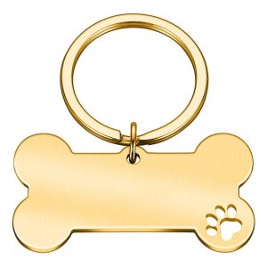 Pet Supplies | Personalized Bone-Shaped Funny Pet ID Tag, 40mm*21mm, Engraved Pet Name, Stainless Steel Cat Puppy Dog ID Tag Pendant – Golden Pet Supplies Golden