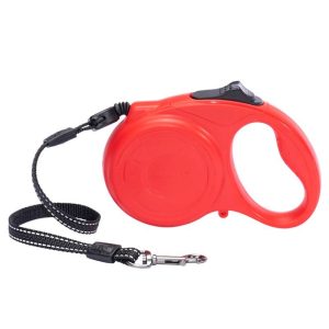 Pet Supplies | Reflective Retractable Dog Leash, One Button Brake & Lock Anti-Slip Handle, Strong Nylon Ribbon Tape – M Red Pet Supplies M Red