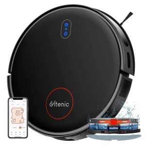 Robot Vacuum Cleaners | D6S Robot Vacuum Cleaner Gyroscopic Navigation, 3-in-1 Sweep Vacuum Mop, 3000 Suction, 4 Cleaning Modes, 2600mAh Battery, 120min Runtime Robot Vacuum Cleaners Black&Orange