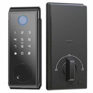 Smart Home | JD-D06 Smart Deadbolt Lock, Auto-Lock, Fingerprint Password IC Card WiFi Remote Unlocking Smart Home Black