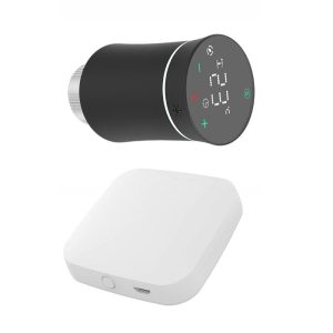 Smart Home | Tuya ZigBee3.0 Radiator Actuator Valve Black + Tuya ZigBee3.0 ZHUB-W Smart Gateway Smart Home Black