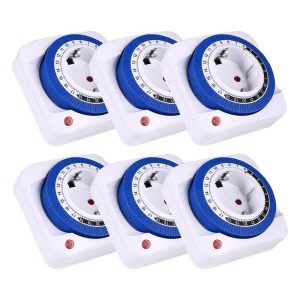 Smart Sockets & Switches | 6PCS TIMEBEST GMT01A Mechanical Programmable Timer Switch, 230V 24 Hours Smart Countdown Timer Socket, Auto Power Off – EU Plug 6PCS Smart Home & Garden Smart Sockets & Switches