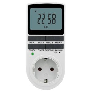 Smart Sockets & Switches | Digital Electric Timer Socket with 10 Configurable Programs, Large LCD Display, 3680W Back-Up Spare Battery – EU Plug 1PC Smart Home & Garden Smart Sockets & Switches