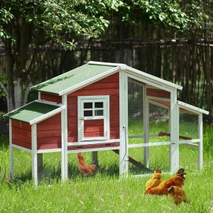 Tools & Home Improvement | TOPMAX 77.9 inch Chicken Coop Rabbit House Wooden Small Animal Cage Bunny Hutch with Ramp and Tray Smart Home & Garden Tools & Home Improvement