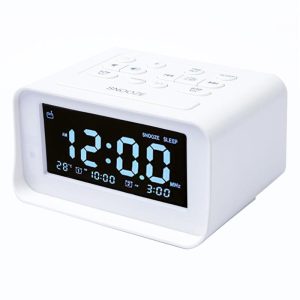 Home Decors | GREEN TIME K1 Pro Alarm Clock Radio, LCD Temperature Display, Electronic Digital Clock with USB Charging Port – White Home Decors Home Decors