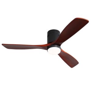 Household Appliances | 52 inch Ceiling Fan with Lights and Remote Control, 6 Wind Speeds, 5 Level Timer, 3 Wood Blades, Reversible DC Motor, without Hanging Rod Household Appliances Black