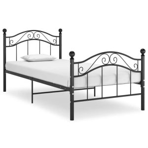 Beds & Accessories | Bed Frame Black Metal 90×200 cm Beds & Accessories Beds & Accessories