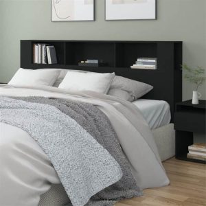 Beds & Accessories | Headboard Cabinet Black 200×18.5×104.5 cm Beds & Accessories Beds & Accessories