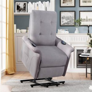 Furniture | Orisfur Polyester Fabric Elderly Massage Lift Recliner with Remote Control for Office, Home Theater, Living Room – Grey Furniture Furniture