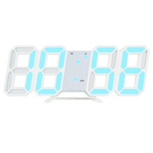 Home Decors | Digital LED Clock 3D Wall Hanging Clock with Smart Luminous Memory Function – Blue Home Decors Blue