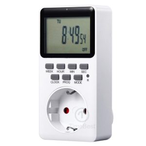 Smart Sockets & Switches | TIMEBEST SET09A Digital Timer Socket with 10 Configurable Programs, 230V AC 16A 3600W Timer Switch, Large LCD Display 1PC Smart Home & Garden Smart Sockets & Switches